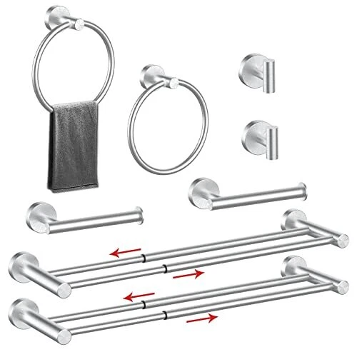Double towel online bars brushed nickel
