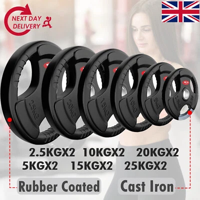 FK SPORTS Hantelscheiben Set Paar Gusseisen 2" Lochscheibe Hantel Olympia Langhantel Gewichte