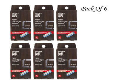 Every Man Jack Razor Cartridges 8-Pack Each (Pack Of 6) Total 48 Cartridges