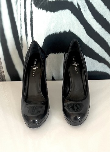 COLE HAAN N I K E AIR Black Patent Leather Platform Heel Pumps Shoes AUS/US7 - Picture 9 of 11