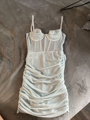 oh polly corset shirt dress Jersey Corset Bridesmaid Dress in Powder Blue - 2