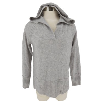 Charter Club Hoodie Sweater Cashmere Ice Gray Hooded Knit Pullover NWT  Small | eBay