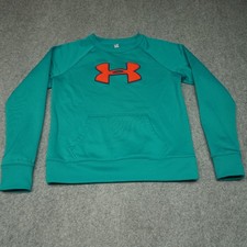 Under Armour Women's Teal Orange ColdGear Storm Pullover Sweatshirt MD M