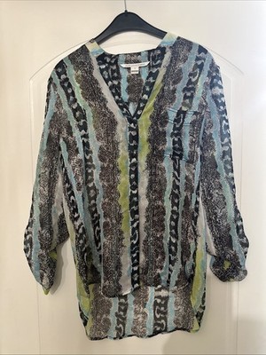 Diane von Furstenberg Bluse Größe 4 (S) Seide Bunt Mehrfarbig