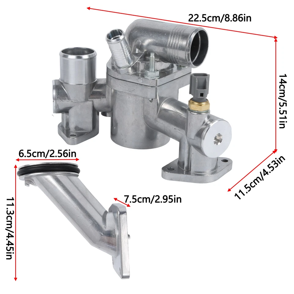 Carcasa termostato aluminio AJ83485 para Jaguar tipo S XJ8 XJR 4,2 L 2003-2005 Foto 2 de 4