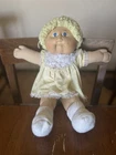 1982 Cabbagepatch Kids Blonde Blue Eyes Girl Doll Xavier Roberts Yellow Dress