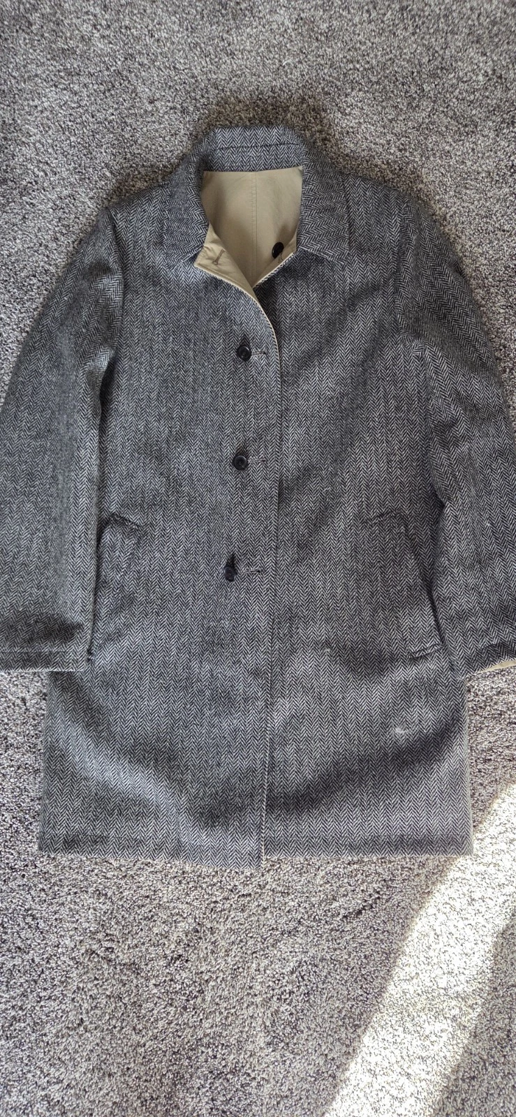 BROOKS BROTHERS REVERSIBLE GABARDINE COTTON WOOL TRENCH COAT 38R - product detail image 1