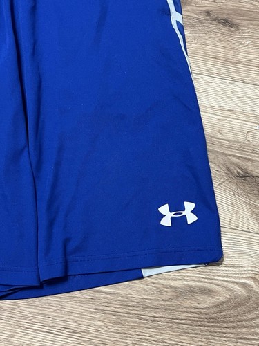 Under Armour Boy’s Blue Grey Loose Basketball Athletic Shorts Size Medium (A04) - Picture 2 of 5
