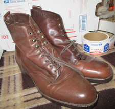 Mootsies Tootsies Leather Lace Up Ankle Boot - Brown Size 8 1/2 - Vintage 90's