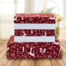 Elegant Comfort Holiday Printed 6-Piece Sheet Set, King, Burgundy Reindeer 