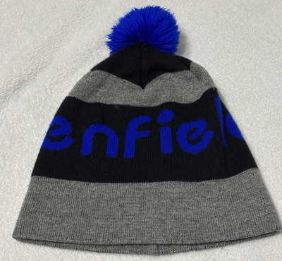PENFIELD Beanie with blue Pom Hat Blue Black Gray || pre-owned