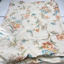 vintage fitted sheet full beige blue floral b...