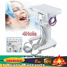Portable Mobile Dental Delivery Unit System Cart Treatment Compressor 4-Hole