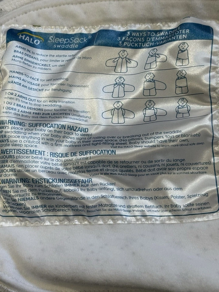 Manta de vellón Halo SleepSack color gris con envoltura ajustable Foto 2 de 3