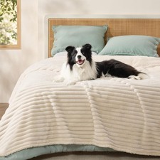 ComfyFleece Waterproof Blanket for Bed - Soft Plush Dog Blankets for Large Dogs