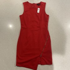 Banana republic Front Zipper Sheath dress red size 6 business NWT