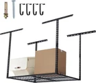 HEAVY DUTY 3ft x 4ft Overhead Garage Storage Adjustable Mounted Ceiling Rack BLK
