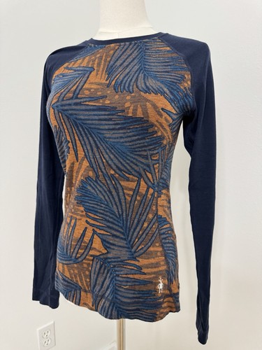 Top donna Smartwool Merino 250 Baselayer girocollo stampa foglia manica lunga taglia S - Foto 4 di 11