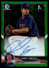 2018 Bowman Chrome Green Refractor Daniel Gonzalez Auto 17/99 Boston Red Sox