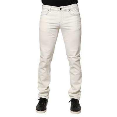 RE-HASH Jeans Weiß Baumwolle Stretch Skinny Fit Herren Denim Hose Gr. W33 220usd