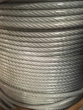 5/16"-3/8" Vinyl Coated Galvanized Aircraft Cable Steel Wire Rope 7x19 100 Feet