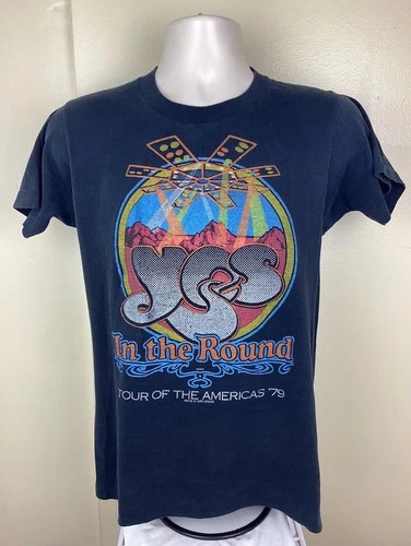 Yes Concert T-Shirt 70s In The Round Tour Of Th 1970s vintage concert t-shirt, vintage, single stitch, B+ condition