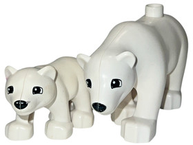 LEGO DUPLO #5633 Polar Zoo Mother Polar Bear & Baby Cub Replacement Figures