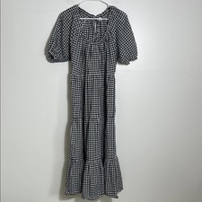 Mango Navy and White Checkered Dress Size 6