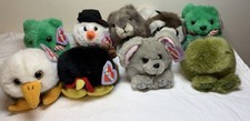 Puffkins Vintage Lot of 9 Plush with Tags 90s Bears Animals Turkey Snowman Eagle