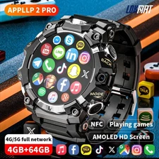 LOKMAT 4G Android Smartwatch APPLLP 2 PRO, 4GB+64GB Watch with GPS WiFi Camera
