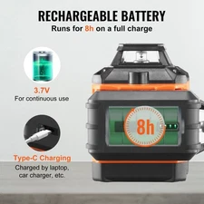 VEVOR 100ft Self Leveling Laser Level, Manual Green 3 x 360° Cross Line Laser