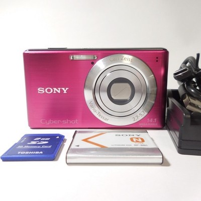Sony Cyber-shot DSC-W530 Pink Digital Camera w/Battery Charger SD card Japanese