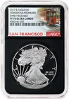 2017 S $1 Proof Silver American Eagle NGC PF70 UC Congratulations Set ER Retro