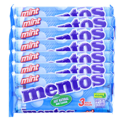 7x3er Packung Mentos Mint Chewy Dragees Kaubonbons 21 x a38g Rollen