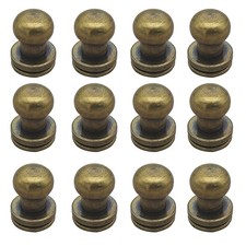 Denailey 12 Sets Solid Brass Round Head Button Stud Screw Leather Rivet Chica...