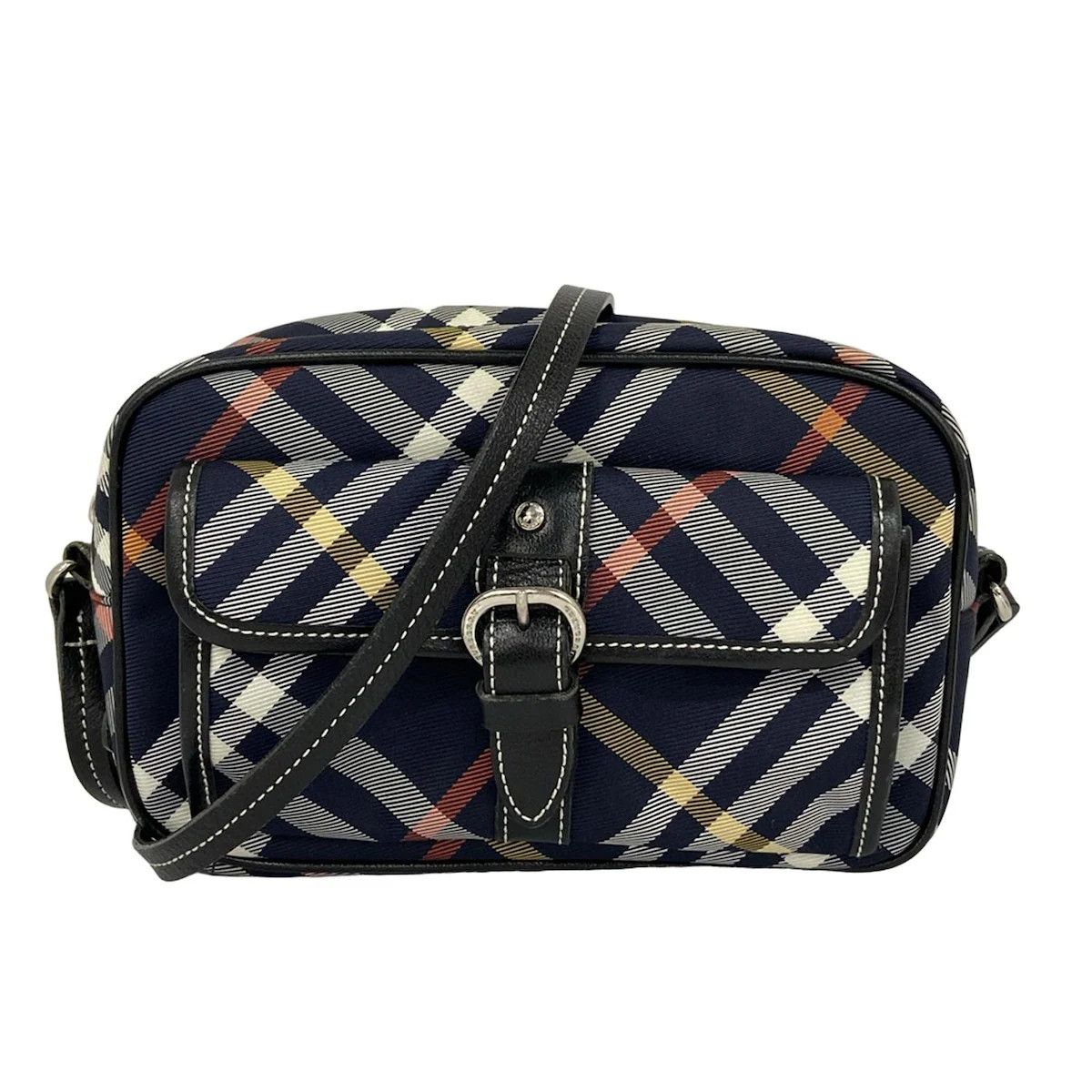 バッグ Burberry Blue Label Leather Shoulder Bag Burberry Blue Label - Dark Navy Black Multi Jacquard Leather