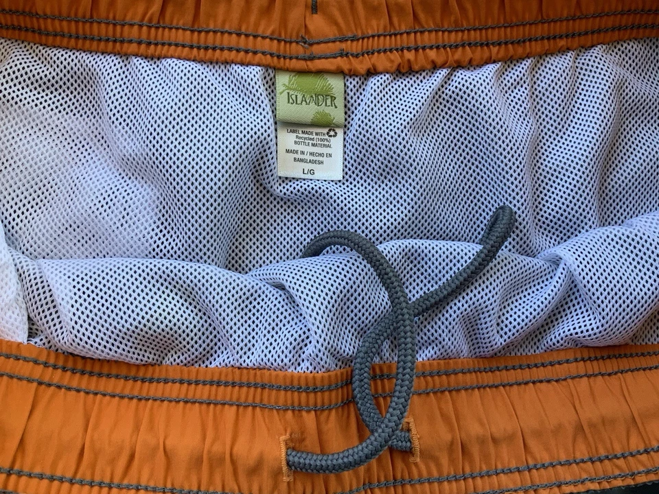 Bañador Islander talla L para hombre gris malla forrado bolsillos cordón Foto 2 de 4
