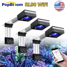 PopBloom 3PCS RL90 Reef LED Marine Aquarium Light 48in 60in Saltwater Coral Tank