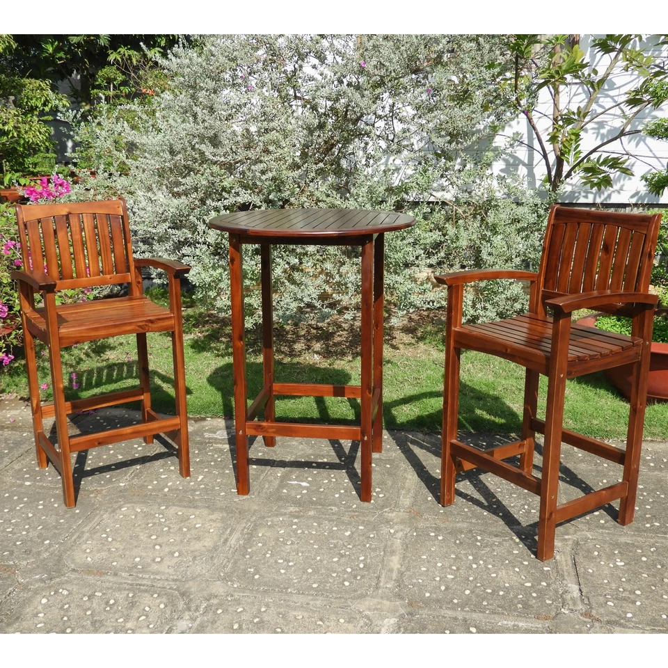 Highland 3-Piece Bar-Height Bistro Set Brown - Image 2 of 2