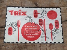 Rare Vintage 1960 TRIX Cereal Plastic Placema...