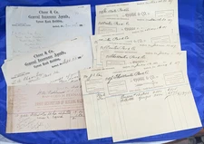 LOT of 10 Antique 1800's Billheads Business Receipts 1885 Handwriting & Graphics