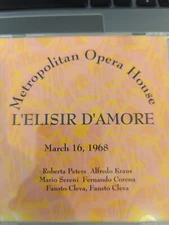 Live Opera Recording CD -1023 D'Amore 1968 Peters Kraus Sereni Corena Cleva MET