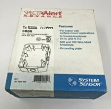 Lot of 2 NEW System Sensor SBBR Wall / Surface Mount Back Box Red SpectraAlert