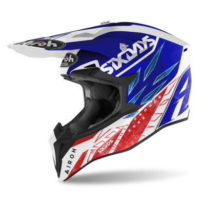 Motorcycle Helmet Cross Airoh WRAAP Six Days France XL Helmet Casque Off Road