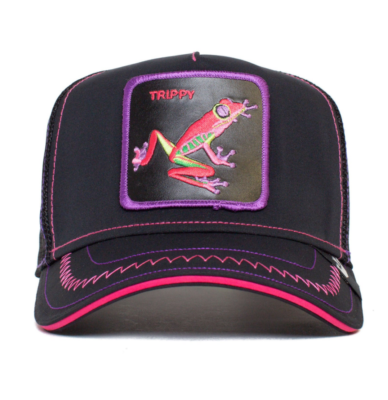 Goorin Bros Pink and Black Axolotl Patch Trucker Hat axolotl-embroidered-hatpocket-  main image 3