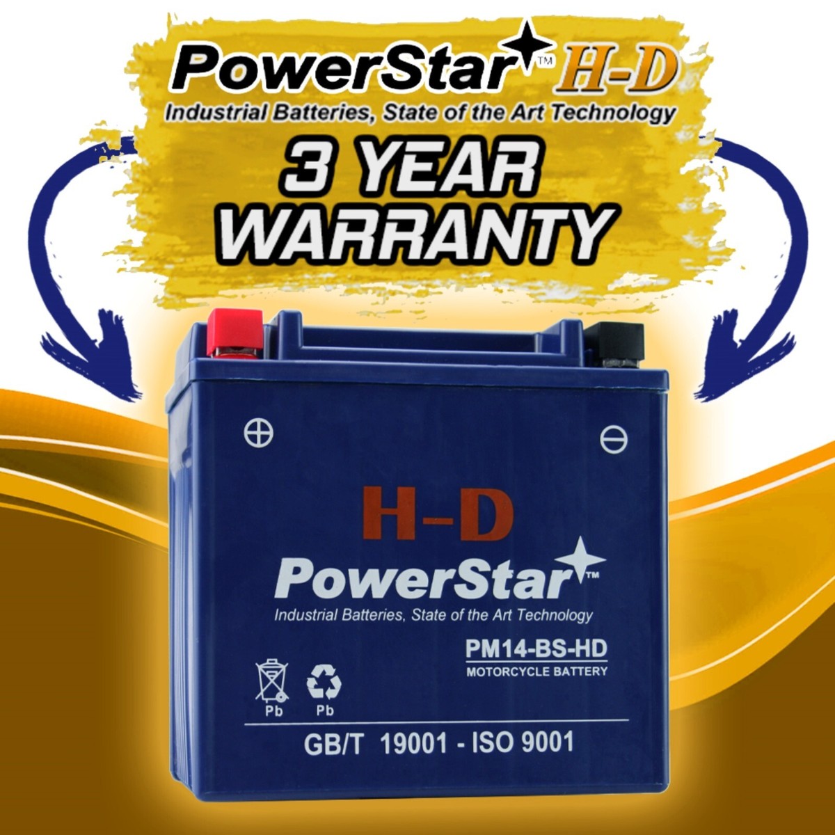 nio 　　aere PowerStar H-D YTX14-BS Battery For Kawasaki a1400 Ninja ZX