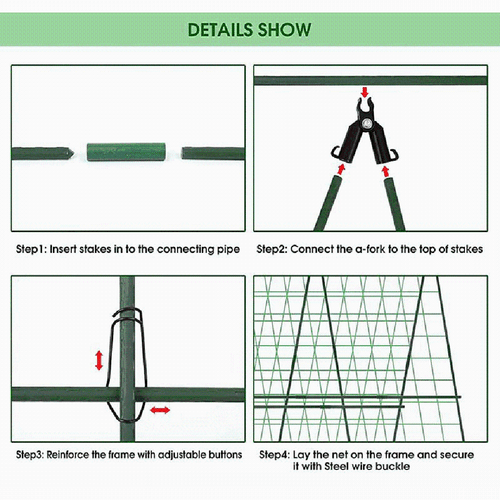Green Beans and Cucumbers Trellis 48 x 48 Inch Foldable A Frame Design - Picture 13 of 16