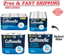 Cottonelle Ultra Clean Toilet Paper, Active CleaningRipples, Select Size.,