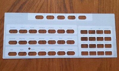 Mitel Super console SX 50 Replacement Paper Plastic OVERLAY
