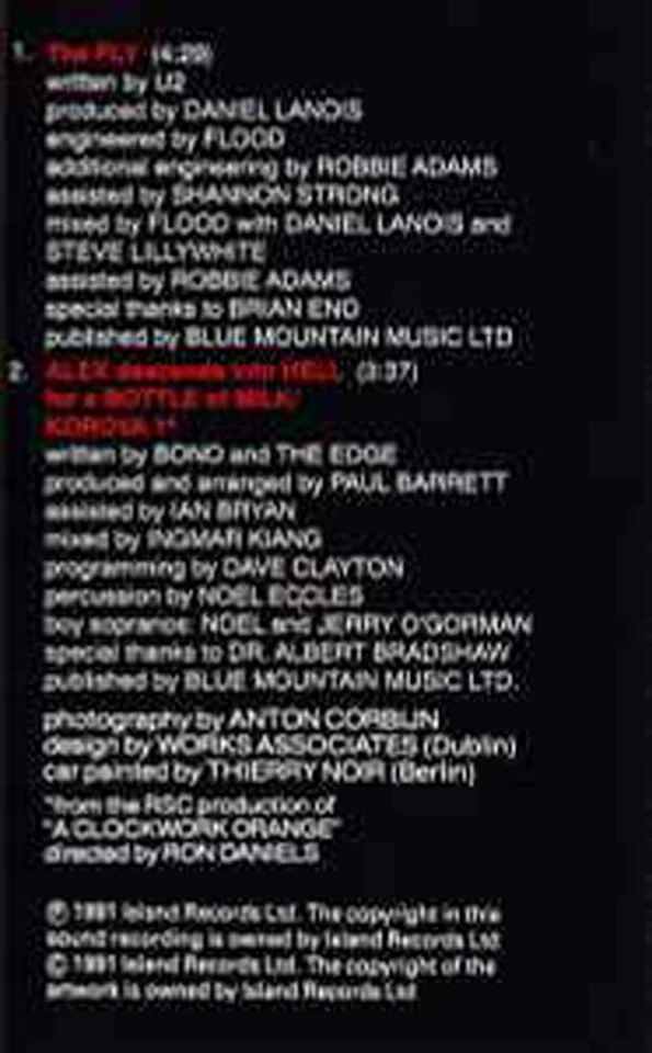 U2 CASSETTE The Fly ORIGINAL UK Cassingle 1991 UNPLAYED - Image 4 of 4